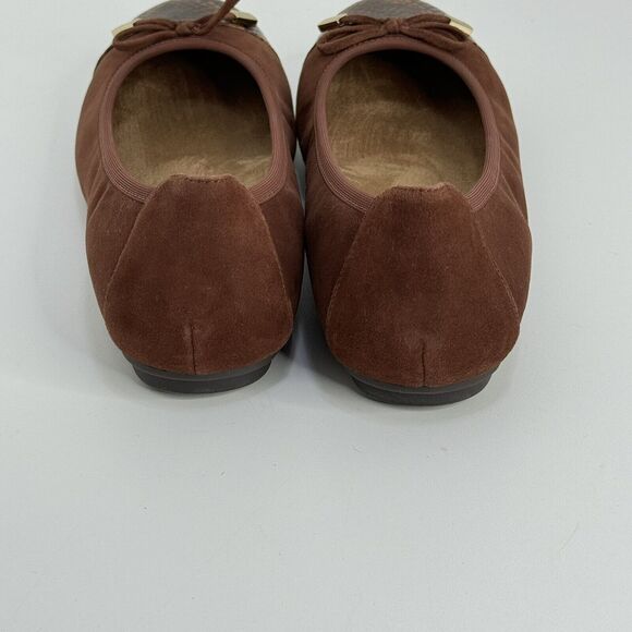 Vionic Ballet Flats Sz 7 Snake Print Cap Tie Comfort Ballerina Shoes Suede Bow - Picture 5 of 7